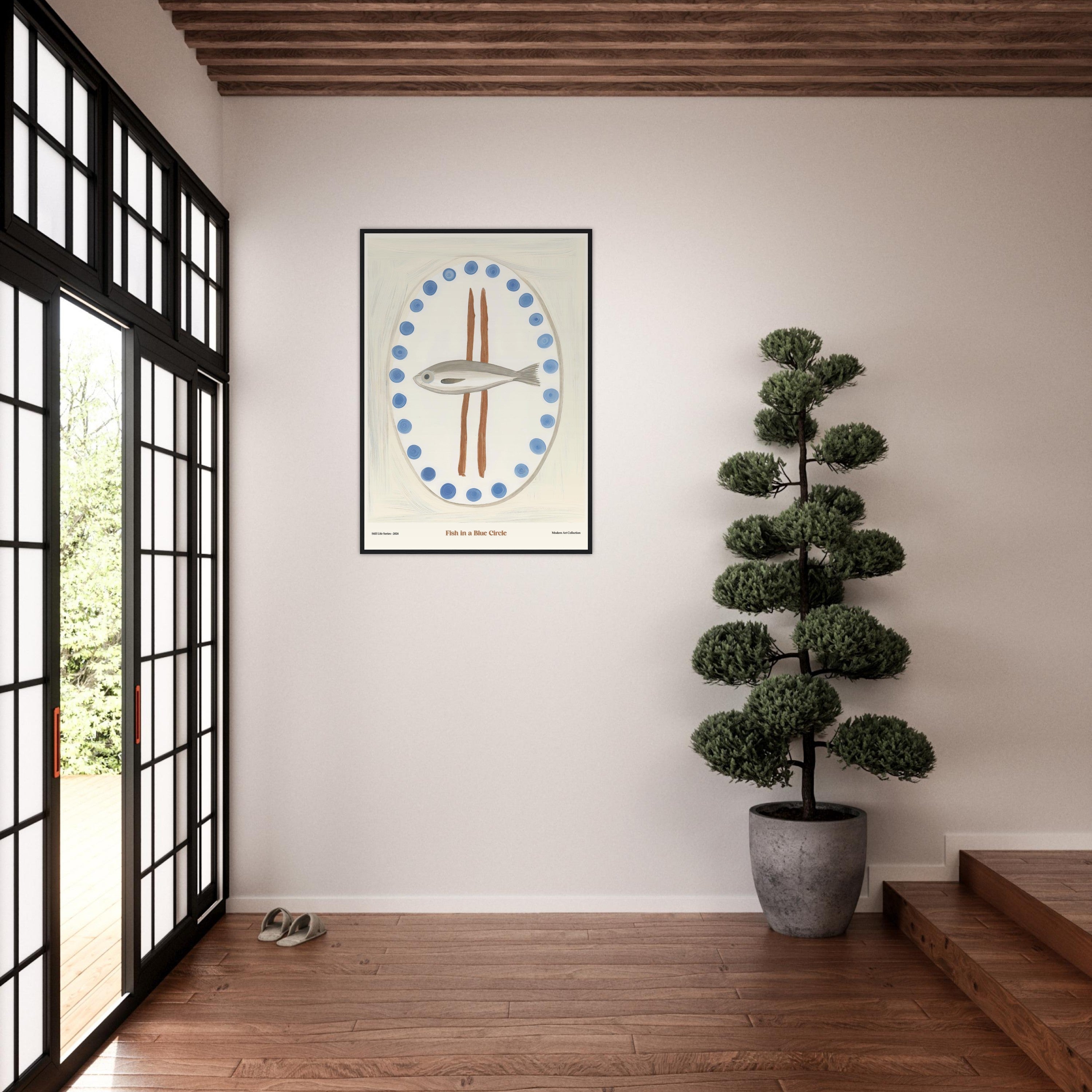 Fish in a Blue Circle | Modern Art Collection