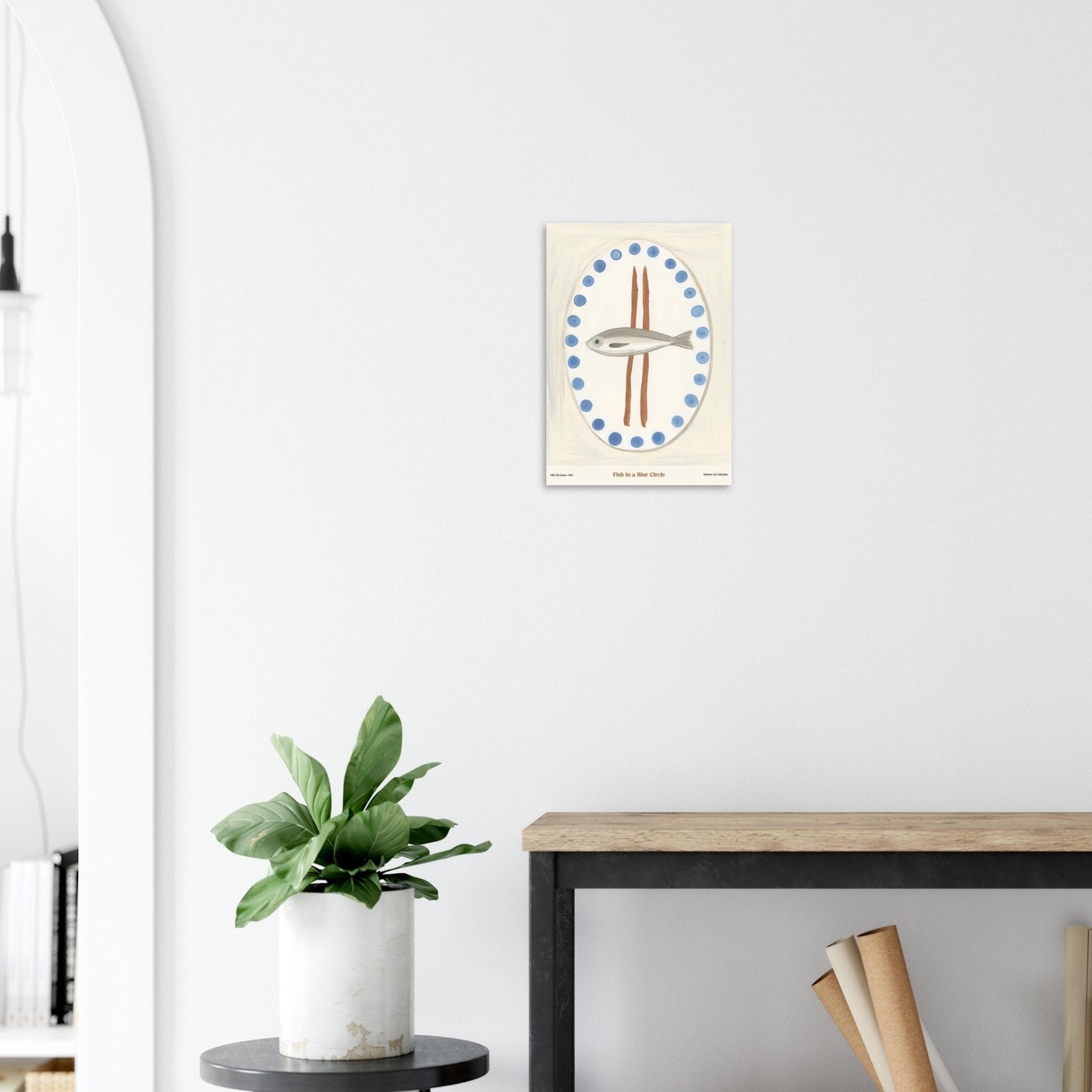 Fish in a Blue Circle | Modern Art Collection - DC Works