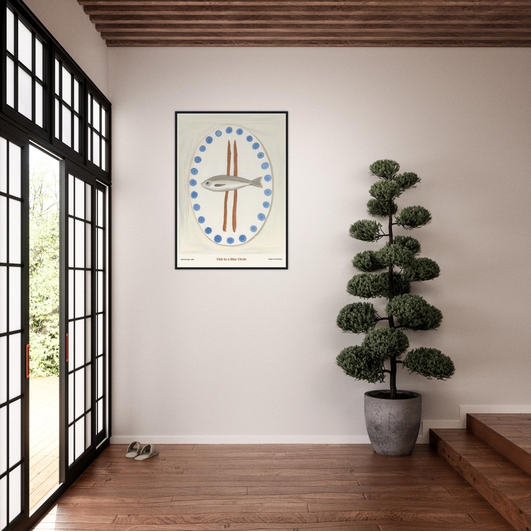 Fish in a Blue Circle | Modern Art Collection - DC Works