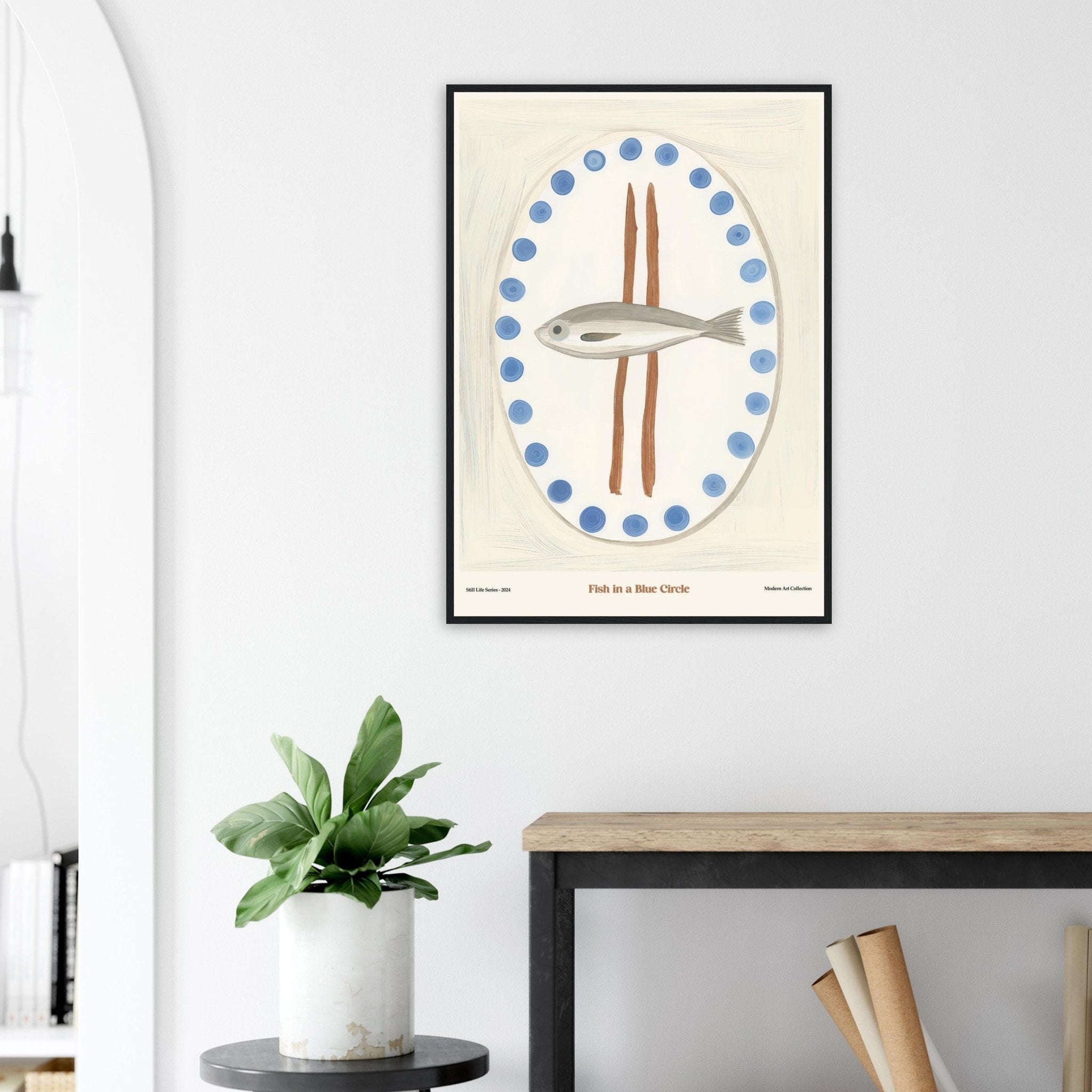 Fish in a Blue Circle | Modern Art Collection - DC Works