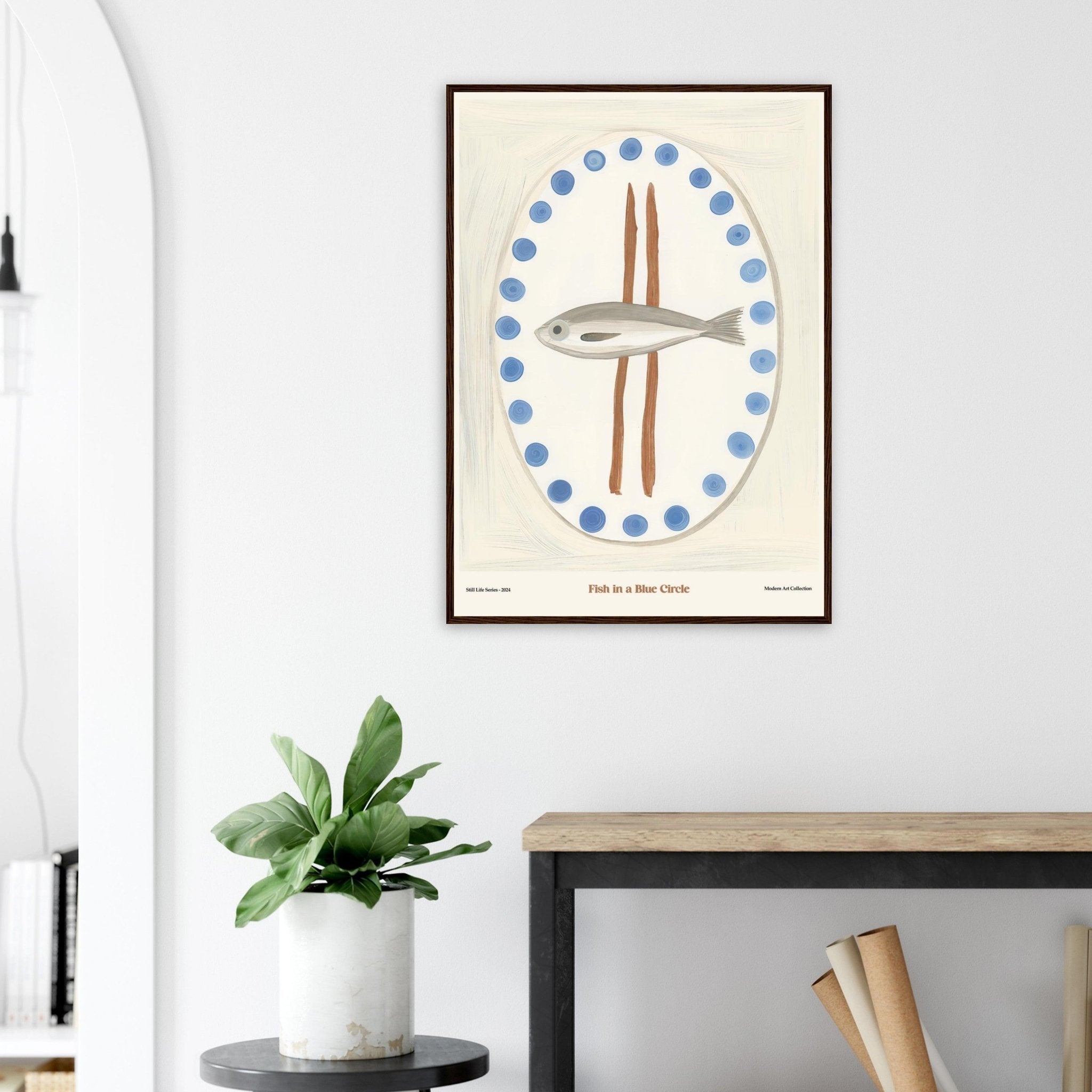 Fish in a Blue Circle | Modern Art Collection - DC Works