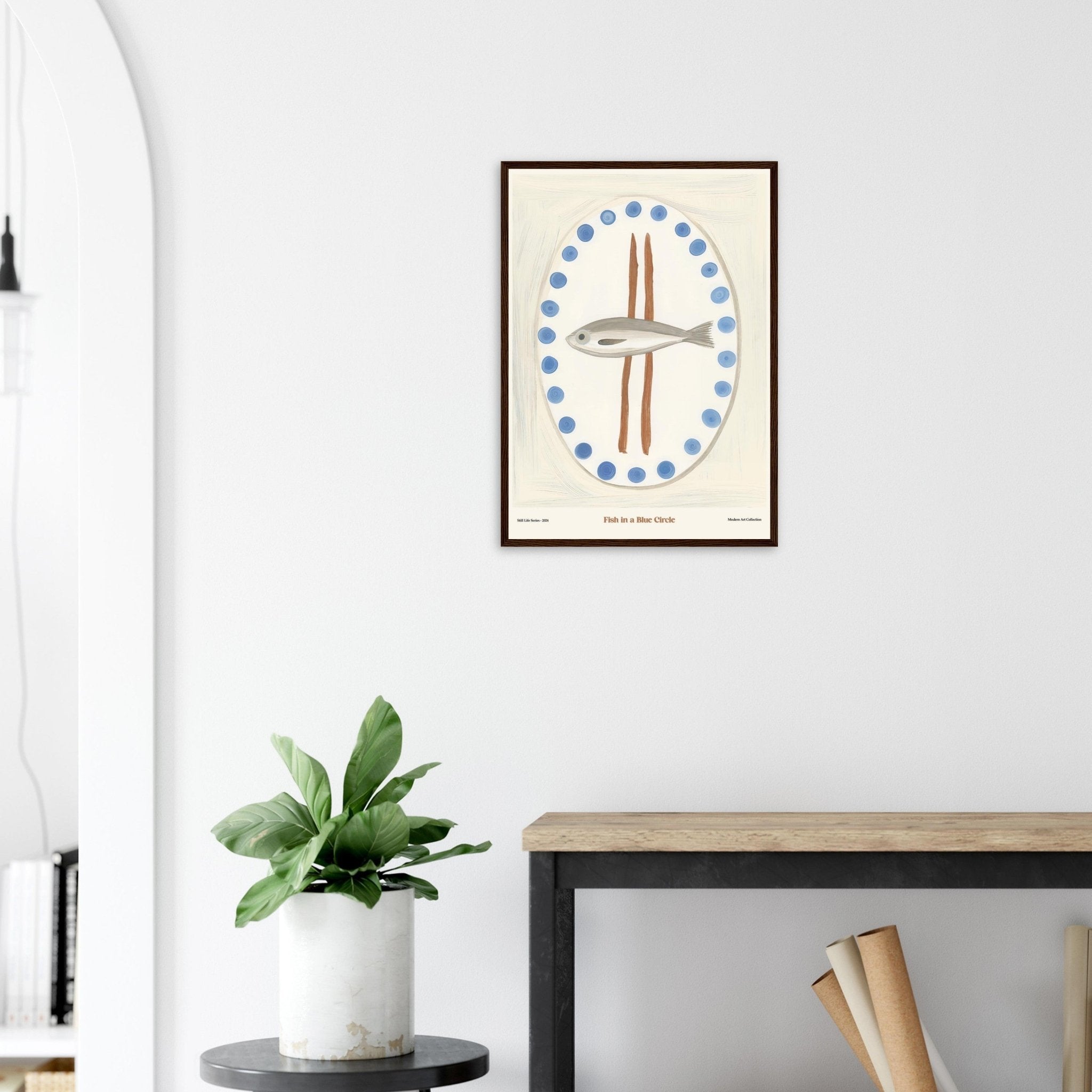 Fish in a Blue Circle | Modern Art Collection - DC Works
