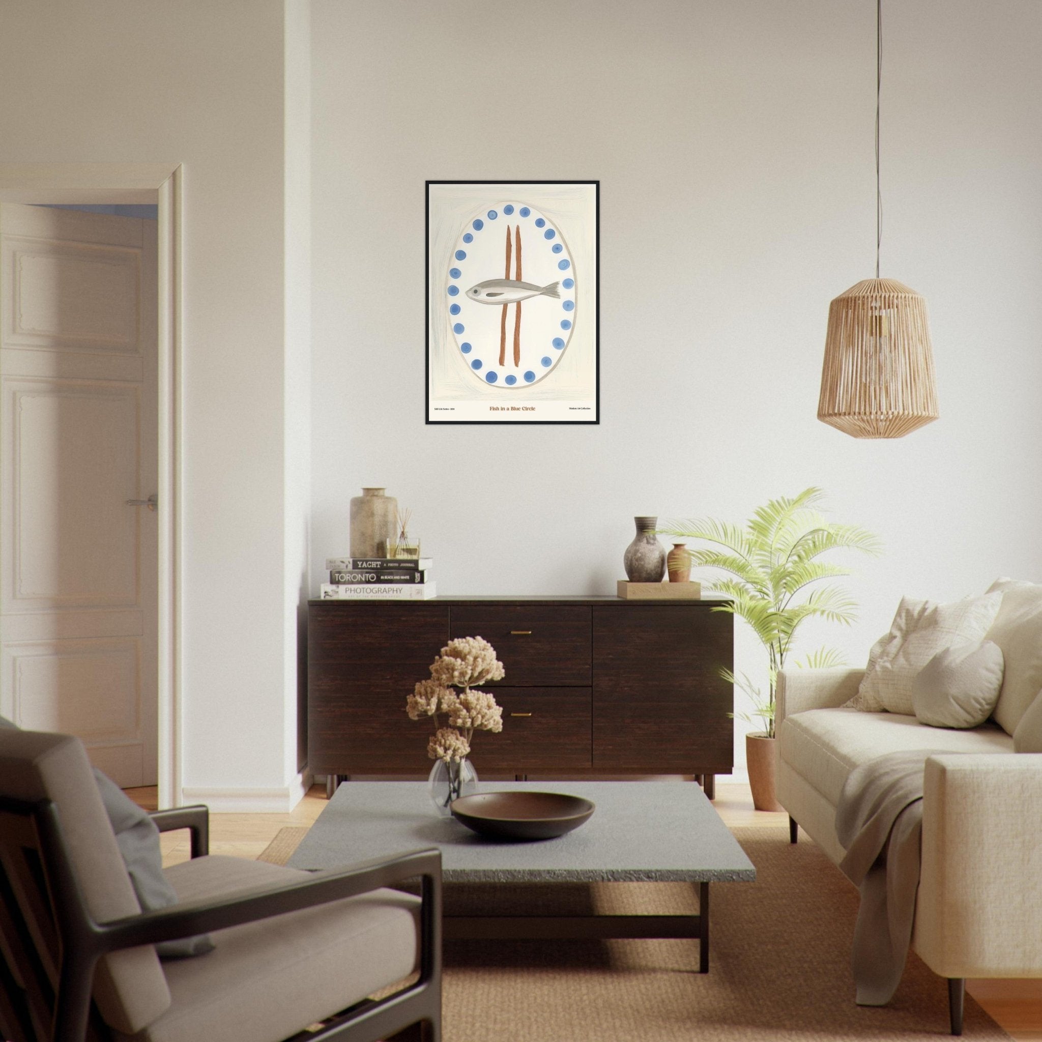 Fish in a Blue Circle | Modern Art Collection - DC Works