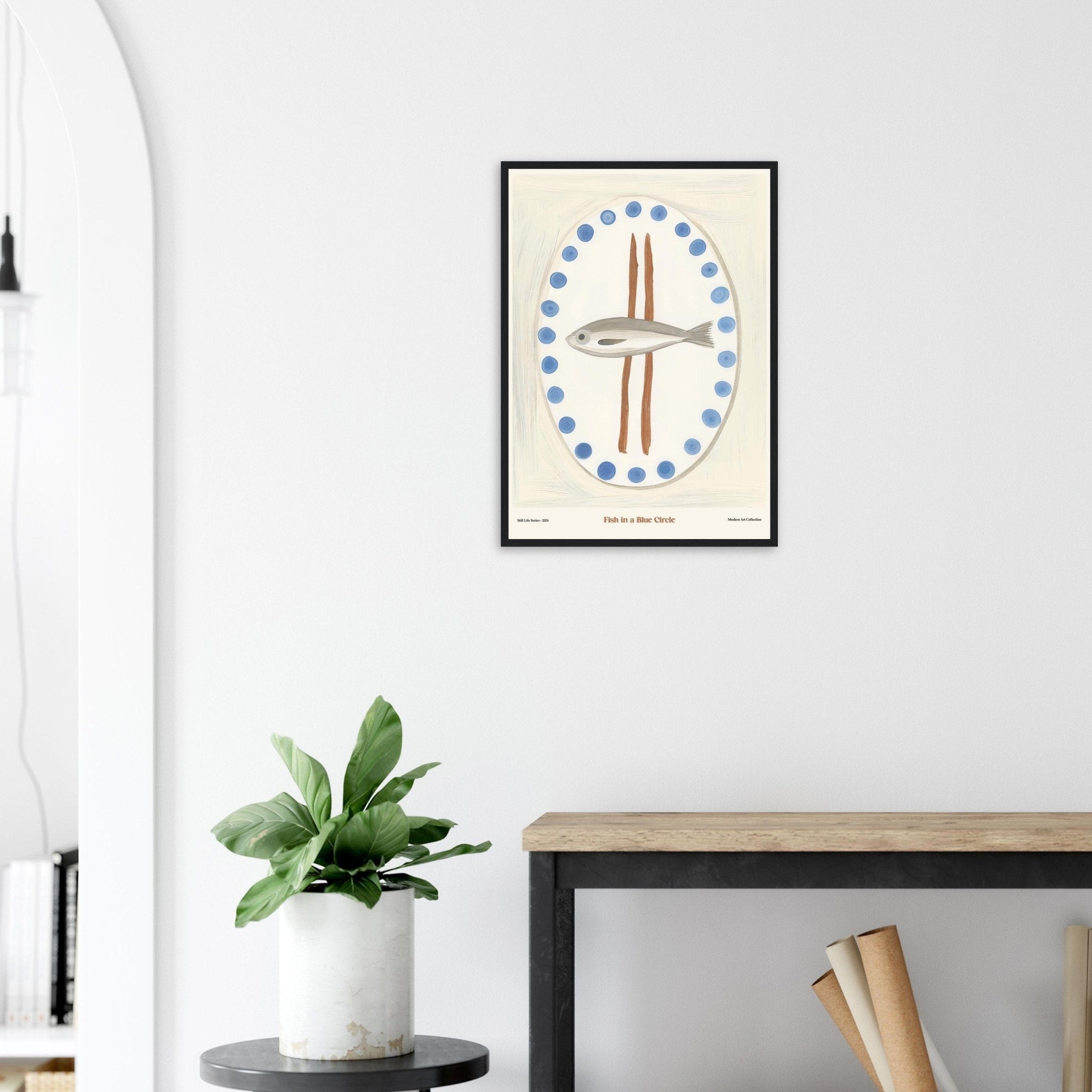 Fish in a Blue Circle | Modern Art Collection - DC Works