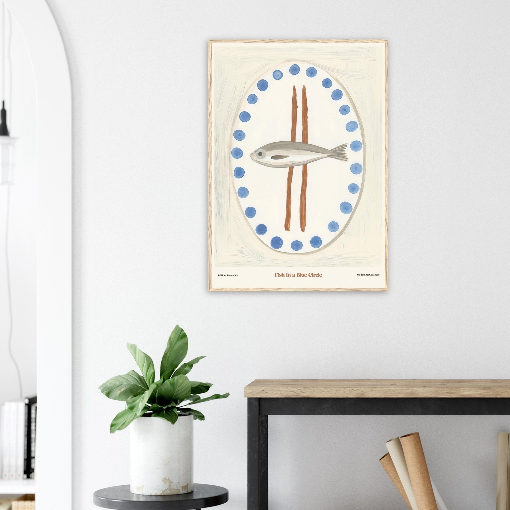 Fish in a Blue Circle | Modern Art Collection - DC Works