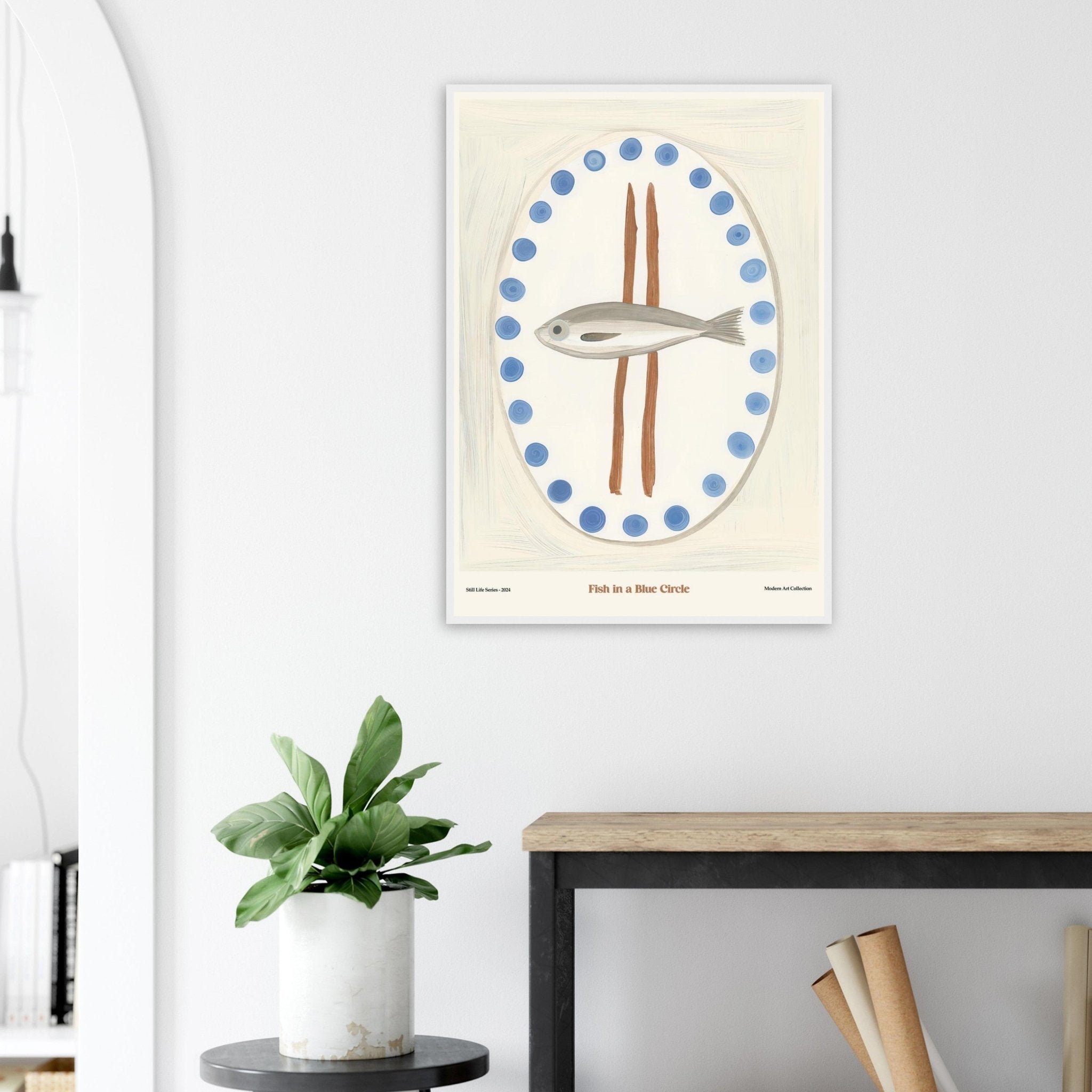 Fish in a Blue Circle | Modern Art Collection - DC Works