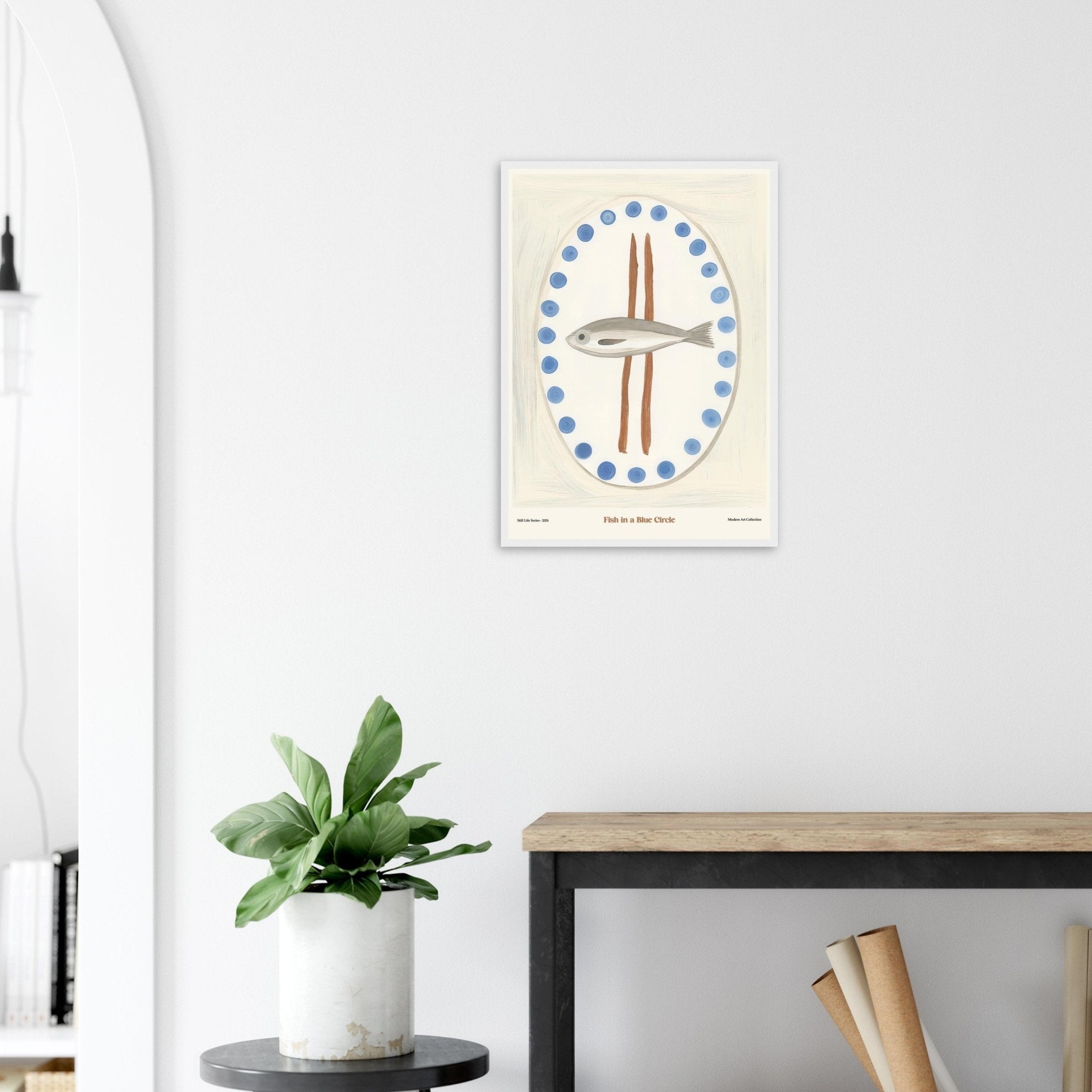 Fish in a Blue Circle | Modern Art Collection - DC Works