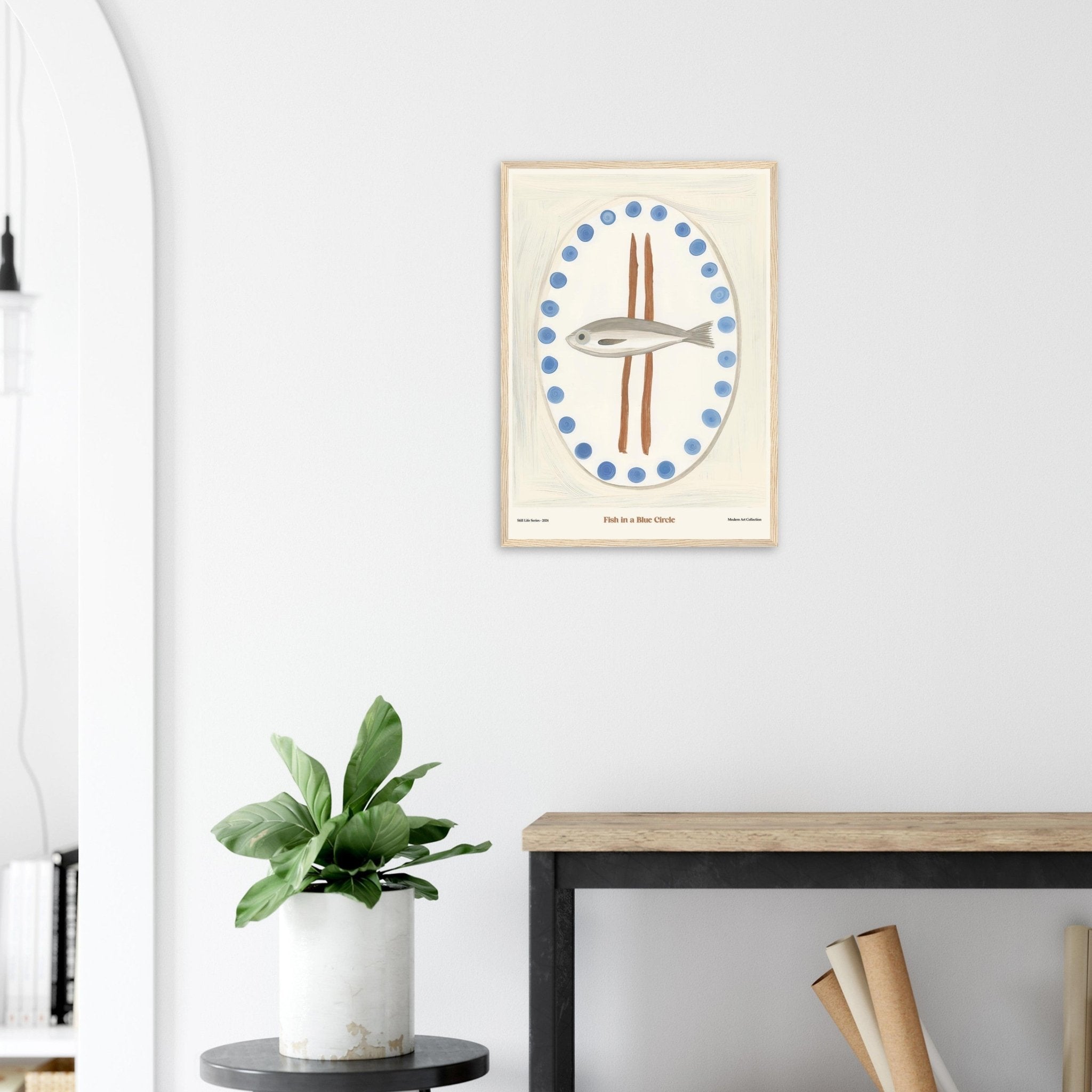 Fish in a Blue Circle | Modern Art Collection - DC Works